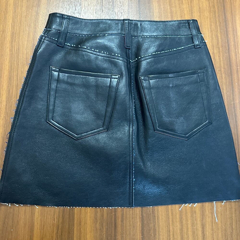 Frame Le Mini Stagger Geniune Leather Skirt, Indie Sleaze, $498 MSRP, Size 23 - Picture 4 of 9